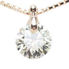 K18PG ピンクゴールド ダイヤ1.507ct ペンダント ネックレス レディース 【中古】