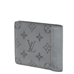 ルイ ヴィトン タイガラマ ポルトフォイユ ミュルティプル 二つ折り財布 M30843 シルバー レザー レディース LOUIS VUITTON 【中古】