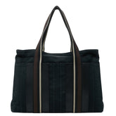 エルメス トロカホリゾンタルMM トートバッグ ショルダーバッグ ブラック ブラウン キャンバス レザー レディース HERMES 【中古】