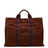 エルメス フールトゥMM トートバッグ ブラウン コットンキャンバス レディース HERMES 中古