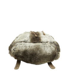 フェンディ ズッカ リュック バックパック グレー ファー スウェード レディース FENDI 【中古】