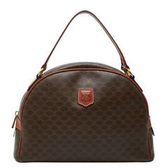 セリーヌ マカダム ハンドバッグ ブラウン PVC レザー レディース CELINE 【中古】