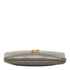 サンローラン Vステッチ コインケース グレー レザー レディース SAINT LAURENT 【中古】