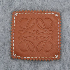 ロエベ アナグラム マフラー グレー ウール ナイロン モヘヤ レディース LOEWE 【中古】