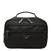 プラダ 三角ロゴプレート バニティバッグ キャリーオンバッグ コスメバッグ ブラック ナイロン レディース PRADA 【中古】