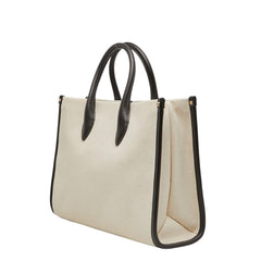 マイケルコース ミレラ ハンドバッグ ショルダーバッグ 2WAY ベージュ ブラック レザー キャンバス レディース Michael Kors 【中古】