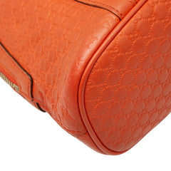 グッチ マイクログッチシマ ハンドバッグ ショルダーバッグ 2WAY 449654 オレンジ レザー レディース GUCCI 【中古】