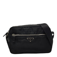 プラダ 三角ロゴプレート ショルダーバッグ BT0167 ブラック ナイロン レディース PRADA 【中古】