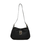 フェンディ FFロゴ 肩掛け ショルダーバッグ ブラック ナイロン レザー レディース FENDI 【中古】