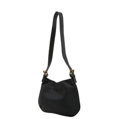 フェンディ FFロゴ 肩掛け ショルダーバッグ ブラック ナイロン レザー レディース FENDI 【中古】