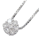 K18WG ホワイトゴールド ダイヤ0.35ct フラワーモチーフ ペンダント ネックレス レディース 【中古】