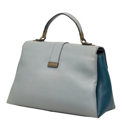 ボッテガヴェネタ ピアッツァ ハンドバッグ ショルダーバッグ 2WAY ライトブルー レザー レディース BOTTEGAVENETA 【中古】