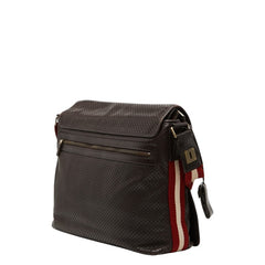 バリー 斜め掛け ショルダーバッグ ブラウン レザー メンズ BALLY 【中古】