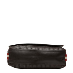 バリー 斜め掛け ショルダーバッグ ブラウン レザー メンズ BALLY 【中古】
