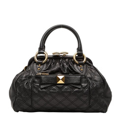マークジェイコブス ザ スタム キルティング ハンドバッグ ブラック レザー レディース MARC JACOBS 【中古】