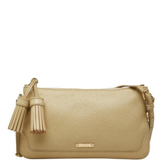 バーバリー ノバチェック 斜め掛け チェーン ショルダーバッグ タッセル ベージュ系 レザー レディース BURBERRY 【中古】