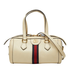 グッチ オフィディア ハンドバッグ ミニボストンバッグ 2WAY 602577 ベージュ PVC レザー レディース GUCCI 中古