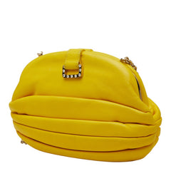 シャネル ココマーク ショルダーバッグ イエロー レザー レディース CHANEL 【中古】