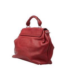 クロエ エルシー ハンドバッグ ショルダーバッグ 2WAY レッド レザー レディース Chloe 【中古】