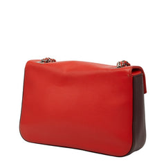 フェンディ チェーンショルダーバック 8BR677 レッド ボルドー レザー レディース FENDI 【中古】