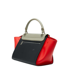 セリーヌ トラペーズ ハンドバッグ ショルダーバッグ 2WAY ベージュ レッド ブラック レザー レディース CELINE 【中古】
