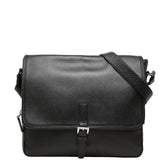 プラダ 三角ロゴプレート ショルダーバッグ メッセンジャーバッグ ブラック サフィアーノレザー レディース PRADA 【中古】