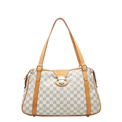 ルイ ヴィトン ダミエ アズール ストレーザPM ハンドバッグ トートバッグ N42220 ホワイト アイボリー PVC レザー レディース LOUIS VUITTON 中古