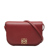 ロエベ アナグラム ゴヤ スモール 斜め掛け アコーディオン ショルダーバッグ ボルドー系 レザー レディース LOEWE 【中古】