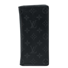 ルイ ヴィトン モノグラム エクリプス ポルトフォイユ ブラザ 長財布 M61697 ブラック グレー PVC レザー メンズ LOUIS VUITTON 【中古】