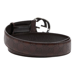 グッチ グッチシマ インターロッキングG ベルト サイズ 90 36 114984 ブラウン レザー メンズ GUCCI 【中古】