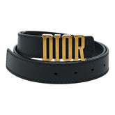 ディオール D-Fence ディフェンス ロゴバックル ベルト サイズ75 ブラック カーフ レディース Dior 【中古】