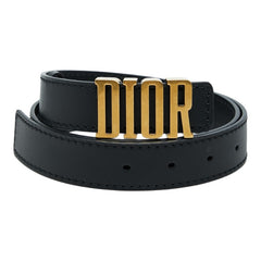 ディオール D-Fence ディフェンス ロゴバックル ベルト サイズ75 ブラック カーフ レディース Dior 【中古】