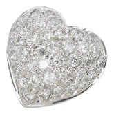 Pt900 プラチナ ダイヤ0.40ct ハート モチーフ ペンダントトップ ネックレス レディース 【中古】