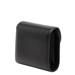 セリーヌ トリオンフ スモール フラップウォレット 三つ折り財布 ブラック レザー レディース CELINE 【中古】
