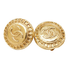 シャネル ココマーク ラウンド イヤリング ゴールド メッキ レディース CHANEL 【中古】