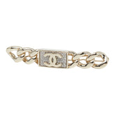 シャネル ココマーク チェーン モチーフ バレッタ ゴールド メッキ ラインストーン レディース CHANEL 【中古】