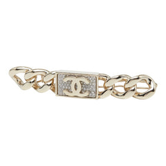 シャネル ココマーク チェーン モチーフ バレッタ ゴールド メッキ ラインストーン レディース CHANEL 【中古】