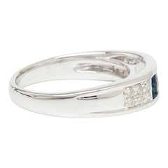 K18WG ホワイトゴールド サファイア0.55ct ダイヤ0.20ct リング 指輪 レディース 12.5号 【中古】