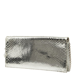 ディオール クラッチバッグ チェーンショルダーバッグ 2WAY シルバー パイソン レディース Dior 【中古】