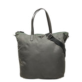 プラダ 三角ロゴプレート ハンドバッグ ショルダーバッグ 2WAY グレー ナイロン サフィアーノレザー レディース PRADA 【中古】