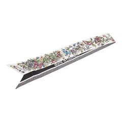 ディオール D-Floral ミッツァ ツイリー スカーフ ホワイト シルク レディース Dior 【中古】