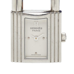 エルメス ケリーウォッチ 腕時計 KE1.210 クオーツ ホワイト文字盤 ステンレススチール スイフト レディース HERMES 【中古】