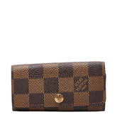 ルイ ヴィトン ダミエ ミュルティクレ4 4連 キーケース N60385 ブラウン PVC レザー レディース LOUIS VUITTON 【中古】