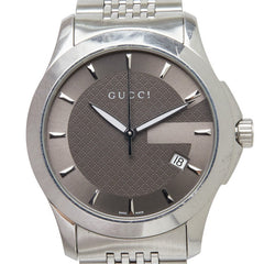 グッチ Gタイムレス 腕時計 126.4 クオーツ グレー文字盤 ステンレススチール メンズ GUCCI 【中古】