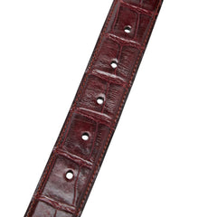 カルティエ マストライン スクエア バックル ベルト ボルドー系 クロコダイル メンズ CARTIER 【中古】