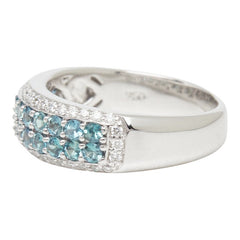 K18WG ホワイトゴールド アレキサンドライト0.97ct ダイヤ0.31ct リング 指輪 レディース 14.5号 【中古】