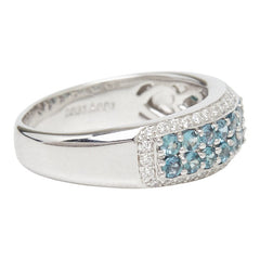 K18WG ホワイトゴールド アレキサンドライト0.97ct ダイヤ0.31ct リング 指輪 レディース 14.5号 【中古】