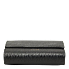 セリーヌ スモール トリフォールドウォレット 三つ折り財布 コンパクト ブラック グレインカーフレザー レディース CELINE 【中古】