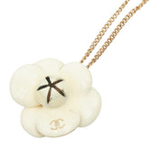 シャネル ココマーク カメリア 花 モチーフ ネックレス 02P ゴールド アイボリー メッキ レディース CHANEL 【中古】