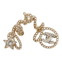 シャネル ココマーク スター 星 ピアス A25B ゴールド メッキ ラインストーン レディース CHANEL 【中古】